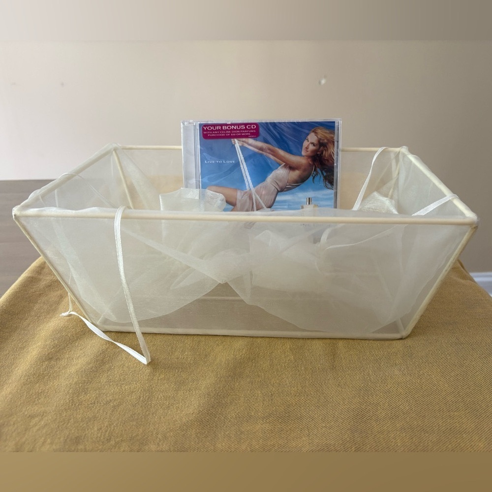 Celine Dion Live to Love CD Limited Edition Sheer White Basket Set